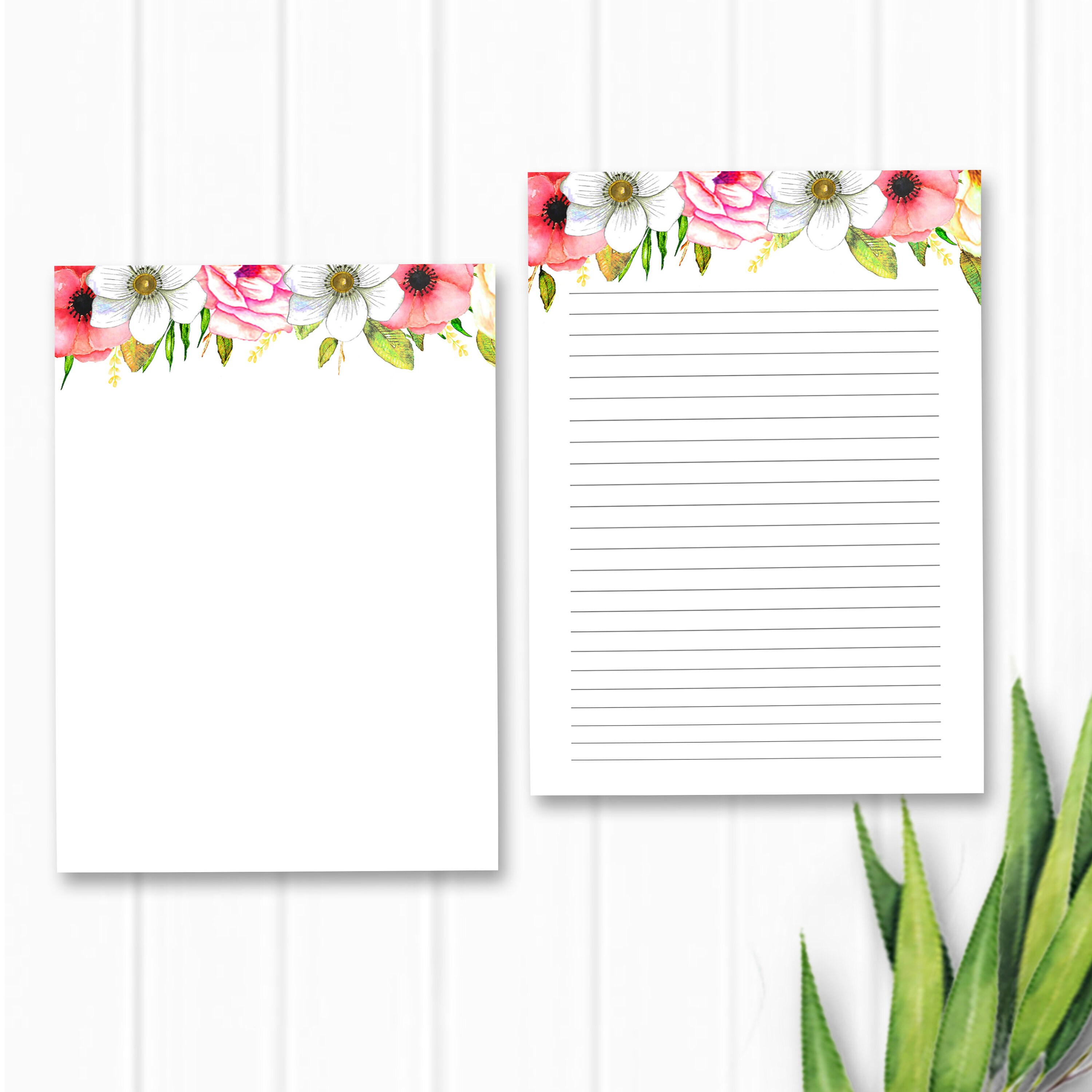 stationery writing paper printables letter paper 85 x 11 etsy