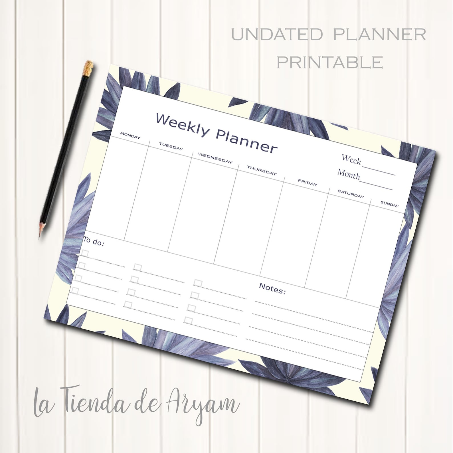Weekly Planner Printable Weekly Desktop Planner Weekly - Etsy