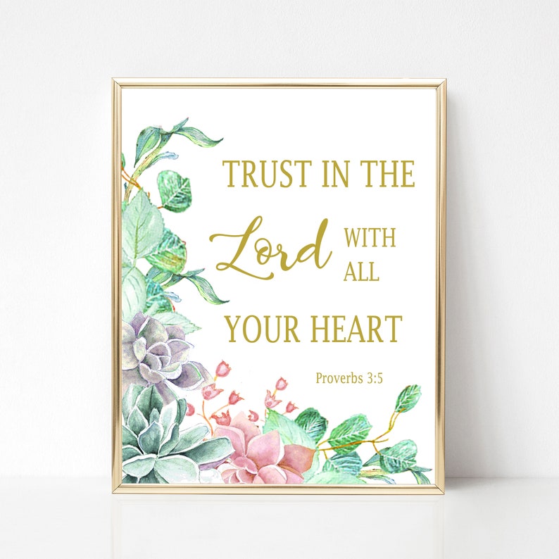 Instant download Proverbs 3 5 Trust in the Lord print | Etsy