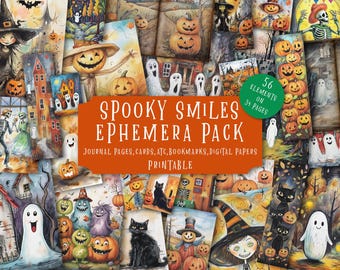 ヴィンテージハロウィンジャンクジャーナルキット | 不気味なデジタル