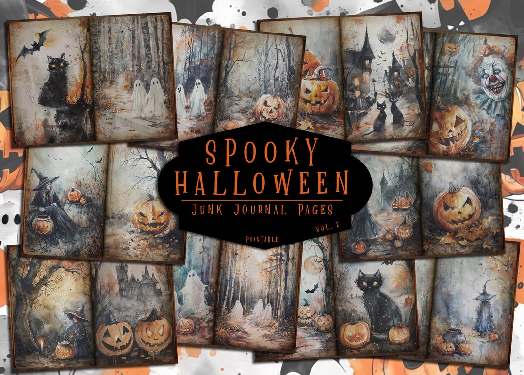 Halloween Junk Journal Printable, Scrapbook Ephemera, Spooky Journal ...