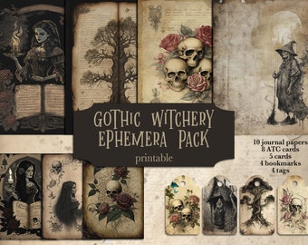 Gothic Witch Ephemera Pack: Printable Journal Pages (Digital Download)
