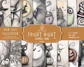 Halloween Journal Cards | Spooky Printable Ephemera (Digital Download)