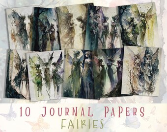 Páginas para diario de hadas: Kit de efímeros vintage (descarga digital)