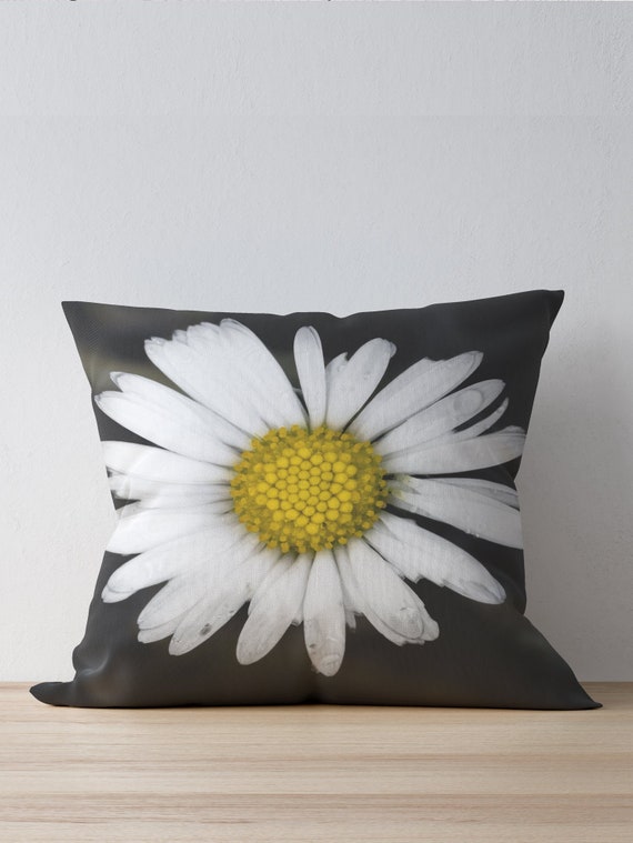White daisy pillow cover floral pillow case flowers lovers Etsy