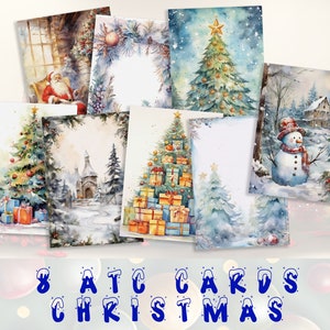 Weihnachtsgrußkarten, Scrapbook-Papiere Weihnachten, Winter digitale Ephemera, Weihnachten Junk Journal, druckbare Collage Sheets, kommerzielle Nutzung