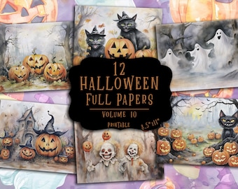 Vintage Halloween Digital Paper: Spooky Junk Journal Kit (digital ...