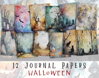 Halloween Junk Journal Kit | Spooky Ephemera Pack | Vintage Scrapbook Paper Set | Gothic Collage Printables