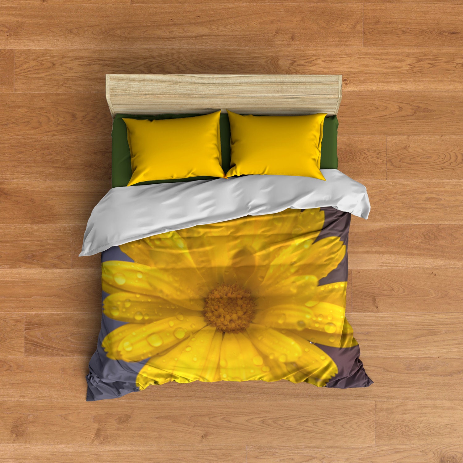 Yellow Marigold Duvet Cover Flowers Lovers Bed Decor Queen Etsy