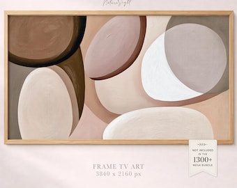 Earthy Pebbles Painting Frame TV Art: Organic Minimalist Modern Design (Digital Download)