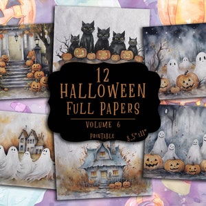 Halloween Full Papers Kit | Vintage Halloween Junk Journal Papers | Printable Ephemera | Digital Halloween Supplies | Gothic Junk Journal