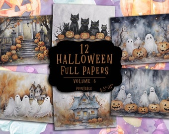 Vintage Halloween Papers: Printable Gothic Junk Journal Kit (Digital Download)