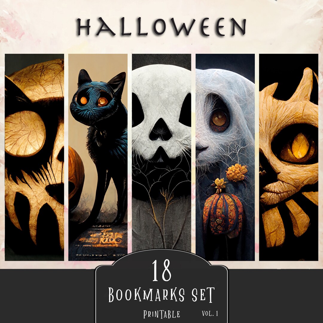 Halloween Printable Bookmarks, Digital Download, Halloween Junk Journal ...