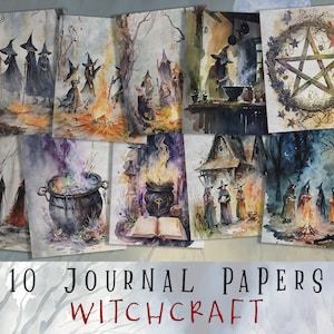 Wicca Junk Journal Papers, Wiccan Grimoire Pages, Witch Ephemera, Witchy Scrapbooking, Journaling, Ephemera, Pages, Papers, Tags, Cards