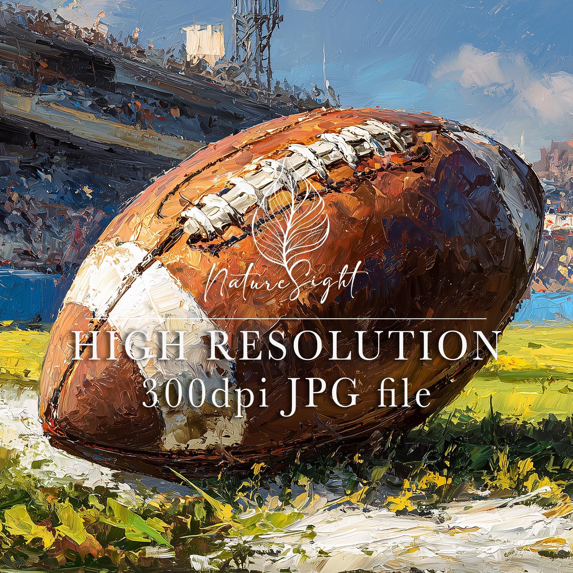 American Football Frame Computer American Football Frame TV Art, Vintage Game Ball Painting, Stadium ...