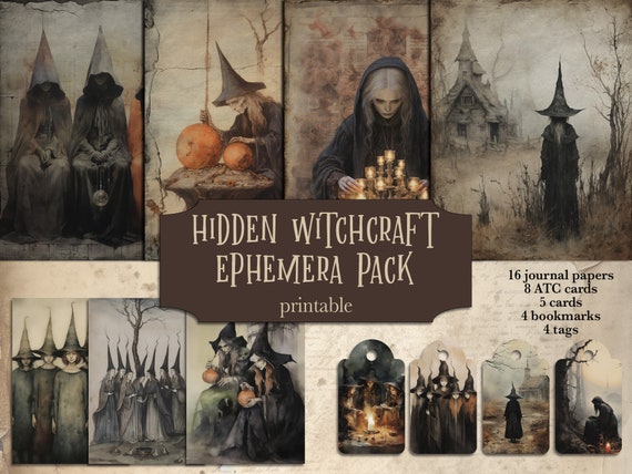 Vintage Witch Ephemera: Gothic Witch Collage Printable Junk Journal (Digital Download)