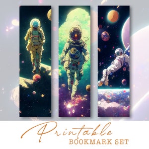 Spaceman Printable Bookmarks, Sci Fi Junk Journal, Science Fiction Ephemera, Space Scrapbooking, Planets Scrapbook Paper, Digital, Collage