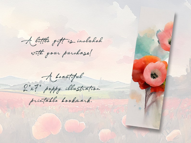 Red Poppies Printable Bookmarks Floral Bookmarks Set of 3 - Etsy