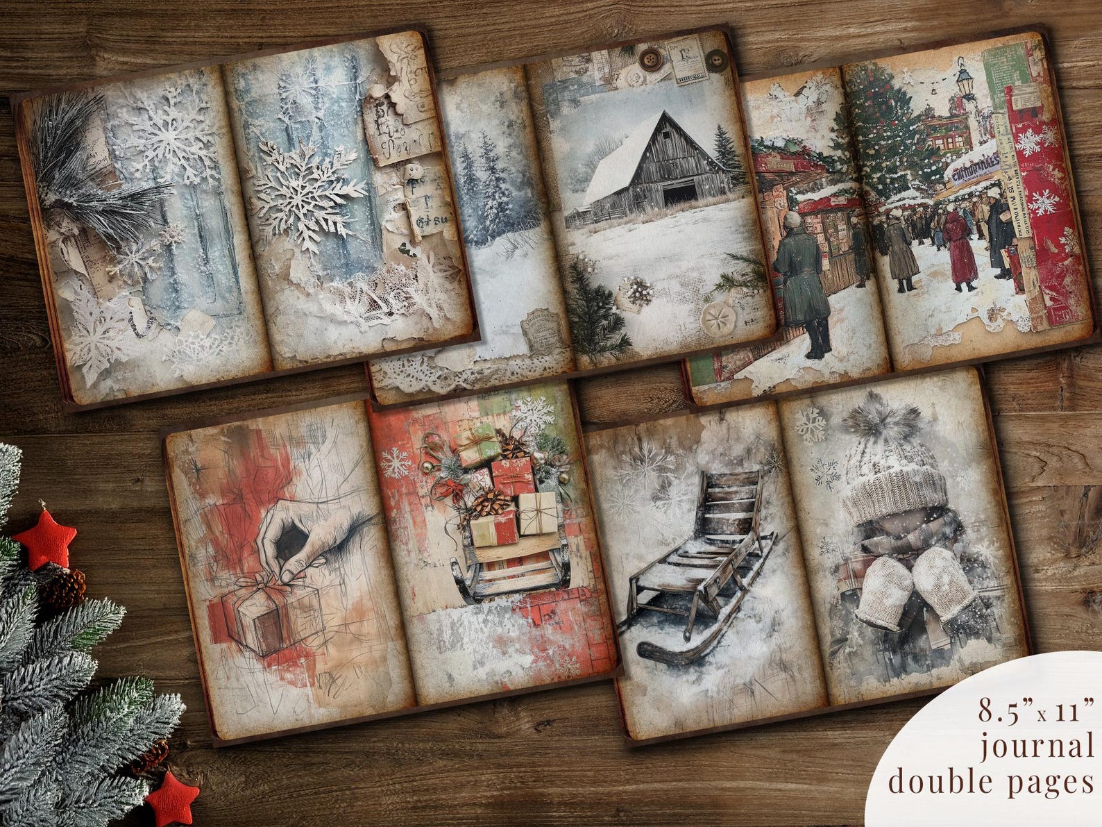 Snowy Winter Junk Journal Kit: Printable Ephemera (digital Download) - Etsy