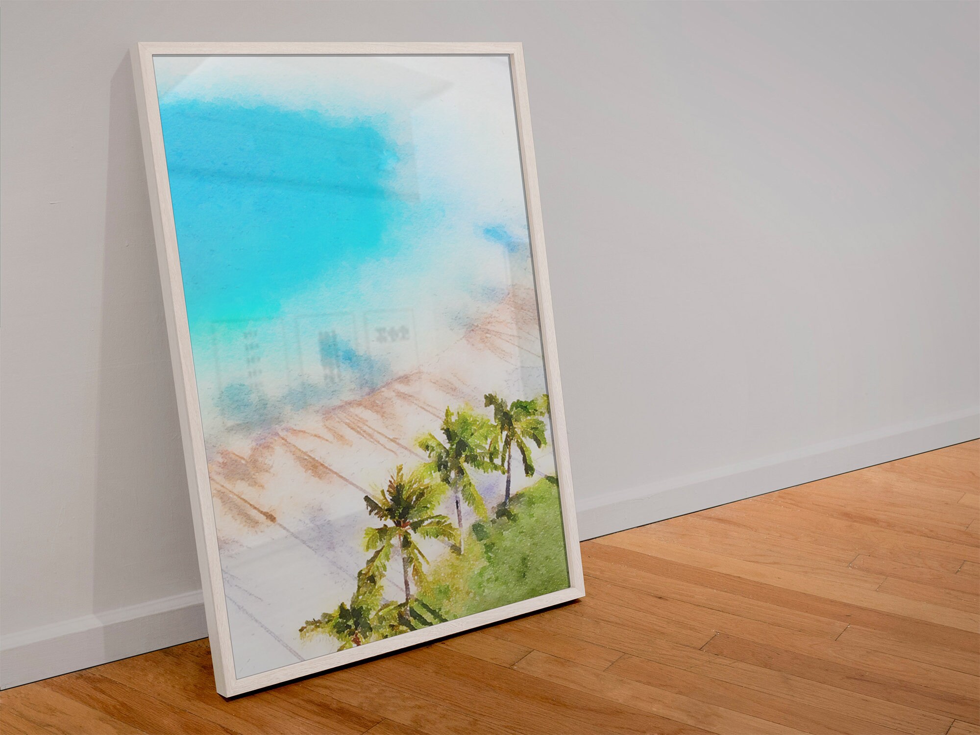 Beach art print tropical wall art watercolor painting Etsy