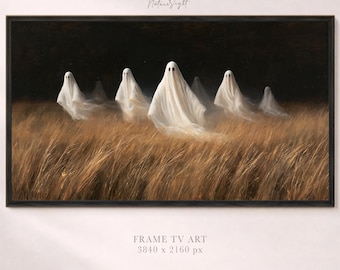 Halloween Ghost Painting Frame TV Art: Moody Dark Cottagecore Decor (Digital Download)