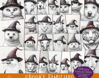 Vintage Halloween Animals Ephemera Pack: Printable Junk Journal Pages and Cards (Digital Download)