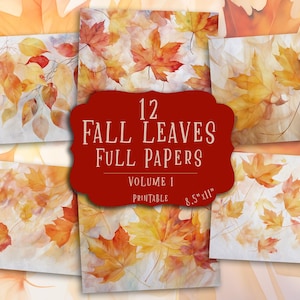 Digital Papers | Fall Junk Journal Pages | Autumn Scrapbook Paper Pack | Cozy Collage Sheets | Autumn Ephemera | Printable Backgrounds