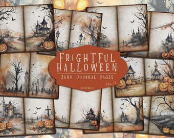 Spooky Halloween Junk Journal Kit: Vintage Ephemera Pages (Digital Download)
