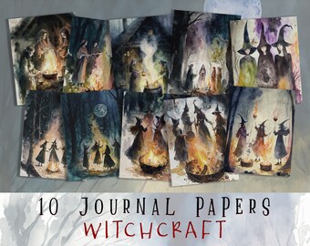 Witch Scrapbook Paper, Witchy Ephemera Kit, Gothic Junk Journal, Bos Printable Papers, Junk Journal Supplies, Grimoire Digital Pages