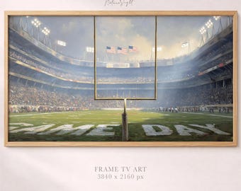 American Football Stadium Frame TV Art: Game Day Football Decor (Digital Download)