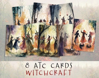 Wiccan Grimoire Printable Pages, Wicca Atc Cards, Witchy Ephemera Pack, Gothic Junk Journal, Goth, Pagan, Witchcraft, Scrapbooking