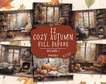 Autumn Junk Journal Paper Kit: Vintage Cottagecore Ephemera (Digital Download)