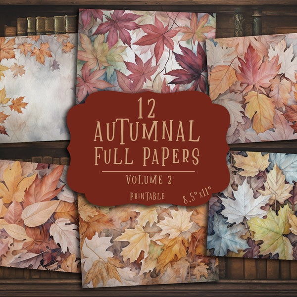 Papiers pour carnet d'automne, Éphémères d'automne imprimables, Album d'automne, Papiers numériques complets, Scrapbooking, Collage, Loisirs créatifs, Tenir un journal