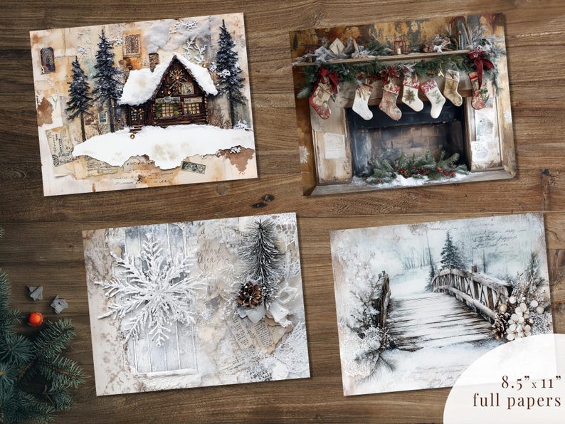 Snowy Winter Junk Journal Kit: Printable Ephemera (digital Download) - Etsy