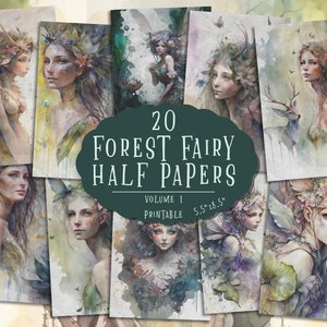 Fairy Junk Journal Pages, Fantasy Scrapbook Paper, Forest Fairy Journal, Magic Forest Scrapbook Paper, Magical Ephemera Kit, Printable