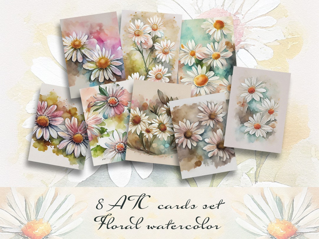 Floral Printable Atc Cards, Botanical Junk Journal Supplies, Digital ...