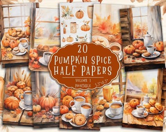 Pumpkin Spice Paper Pack: Fall Coffee Printable (Digital Download)