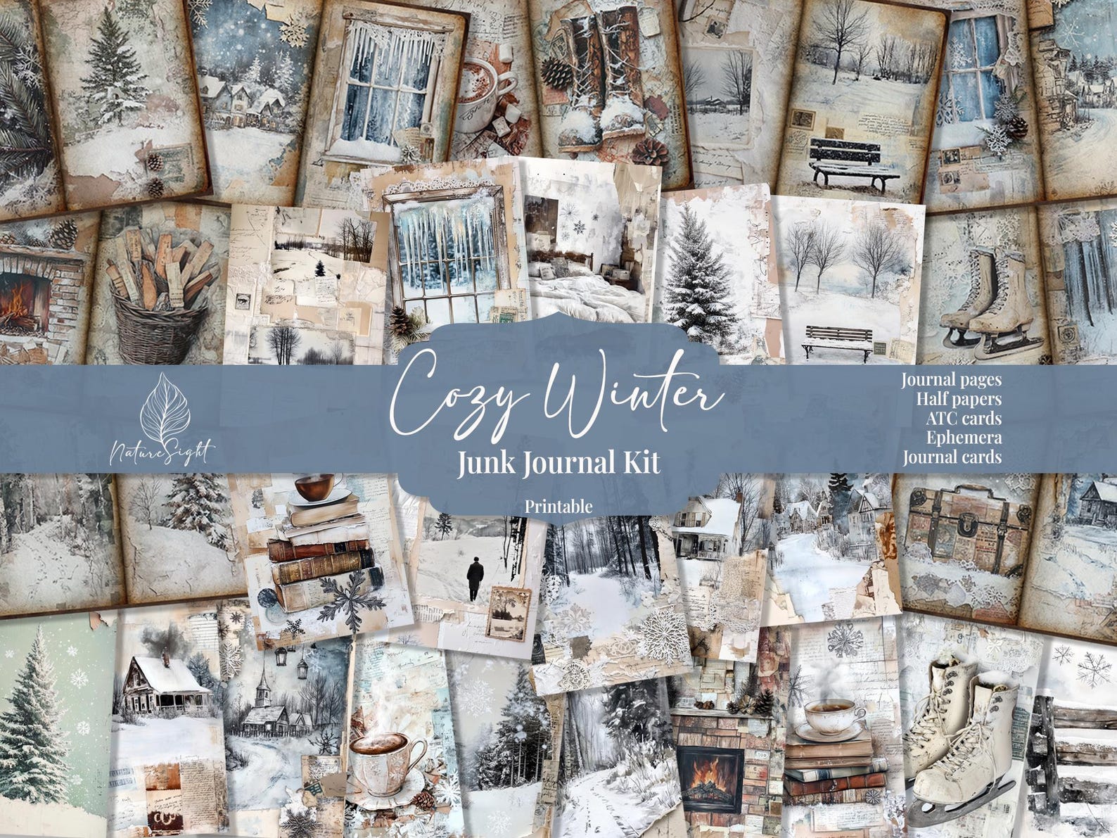 Cozy Winter Junk Journal Kit | Printable Ephemera (digital Download) - Etsy