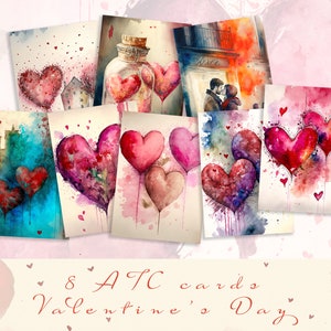 Valentinstag Karten, Junk Journal Ephemera, Liebeskarten zum Ausdrucken, Liebe Collage Sheet, Herz Journal Papier, Valentinstag, digitaler Download