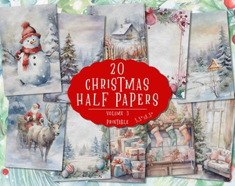 Christmas Scrapbook Paper: Holiday Junk Journal Ephemera (Digital Download)