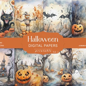 Papier de scrapbooking Halloween, Journal d'Halloween, Arrière-plans gothiques, Scrapbooking fantasmagorique, Décoration d'automne, Éphémères à imprimer, Loisirs créatifs