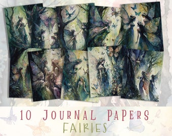 Fairy-dagboekpagina's: fantasy-ephemera, plakboekkit (digitale download)
