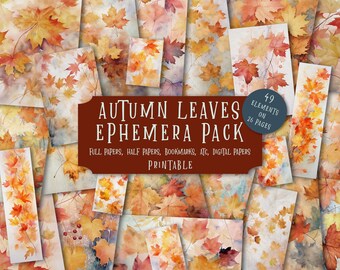 Autumn Leaves Ephemera Pack: Fall Junk Journal Printables (Digital Download)
