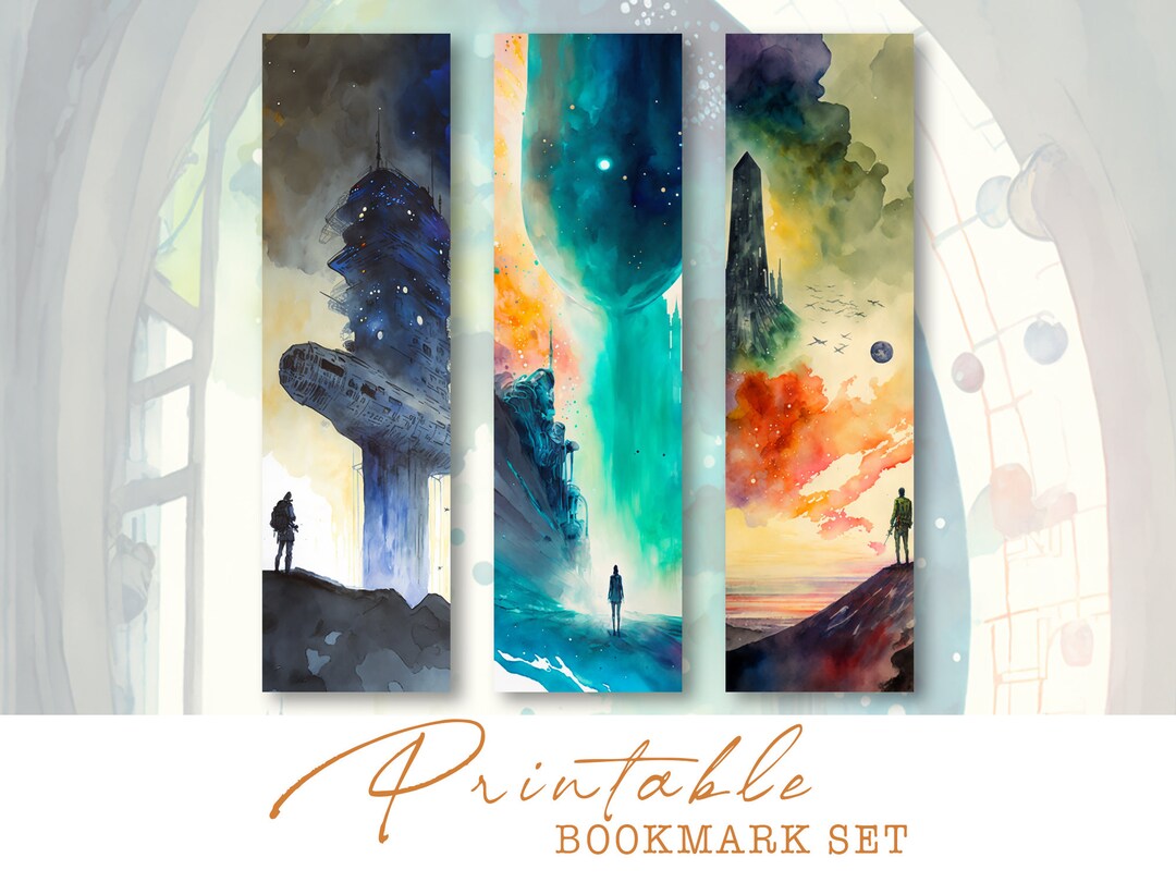 Sci-fi Bookmarks, Space Theme Printable, Outer Space Ephemera ...