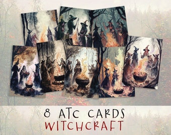Witchcraft ATC Cards: Dark Academia Printable Ephemera (Digital Download)