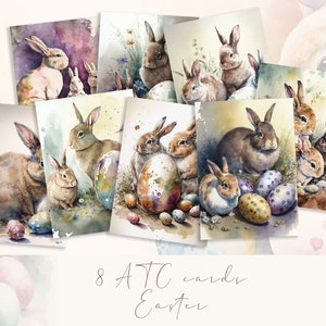 Easter Bunny ATC Cards: Vintage Spring Ephemera (Digital Download)