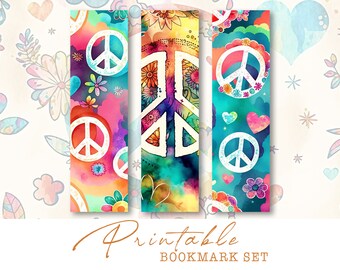 Marcapáginas hippies de acuarela: artículos vintage bohemios para álbumes de recortes y diarios (descarga digital).