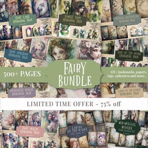 Fairy Mega Bundle: Enchanted Junk Journal Kit (500+ Printable Pages, Digital Download)