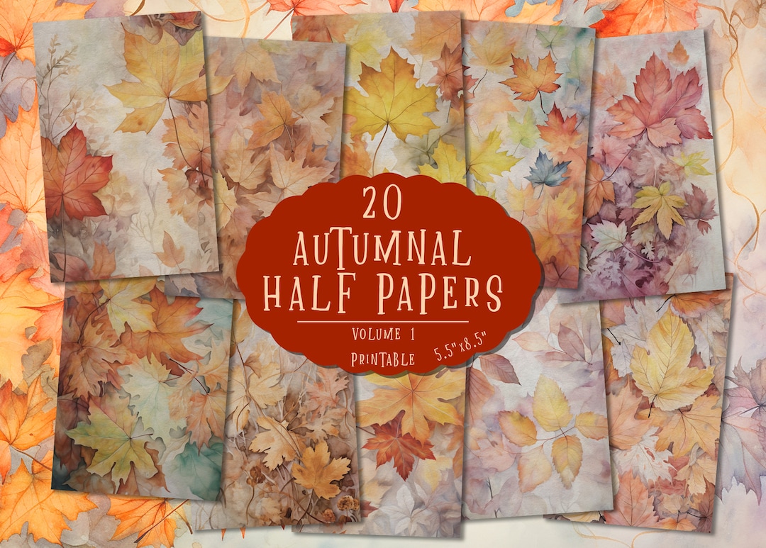 Autumn Leaves Junk Journal Pages – Fall Digital Ephemera Kit (digital ...