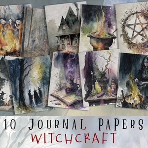 Wicca Junk Journal Papers, Wiccan Grimoire Pages, Witchy Printable Ephemera, Gothic Scrapbook, Journaling, Papers, Pages, Cards, Witchcraft